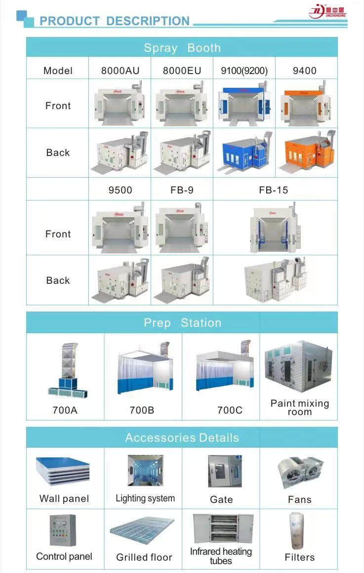 Water-Based Paint Booth Spray European Standard Baking Oven Auto Painting Equipment