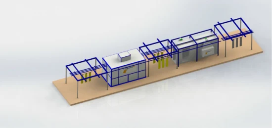 Linha de pintura eletrostática de revestimento em pó Colo de produção manual com transportador de trilhas aéreas